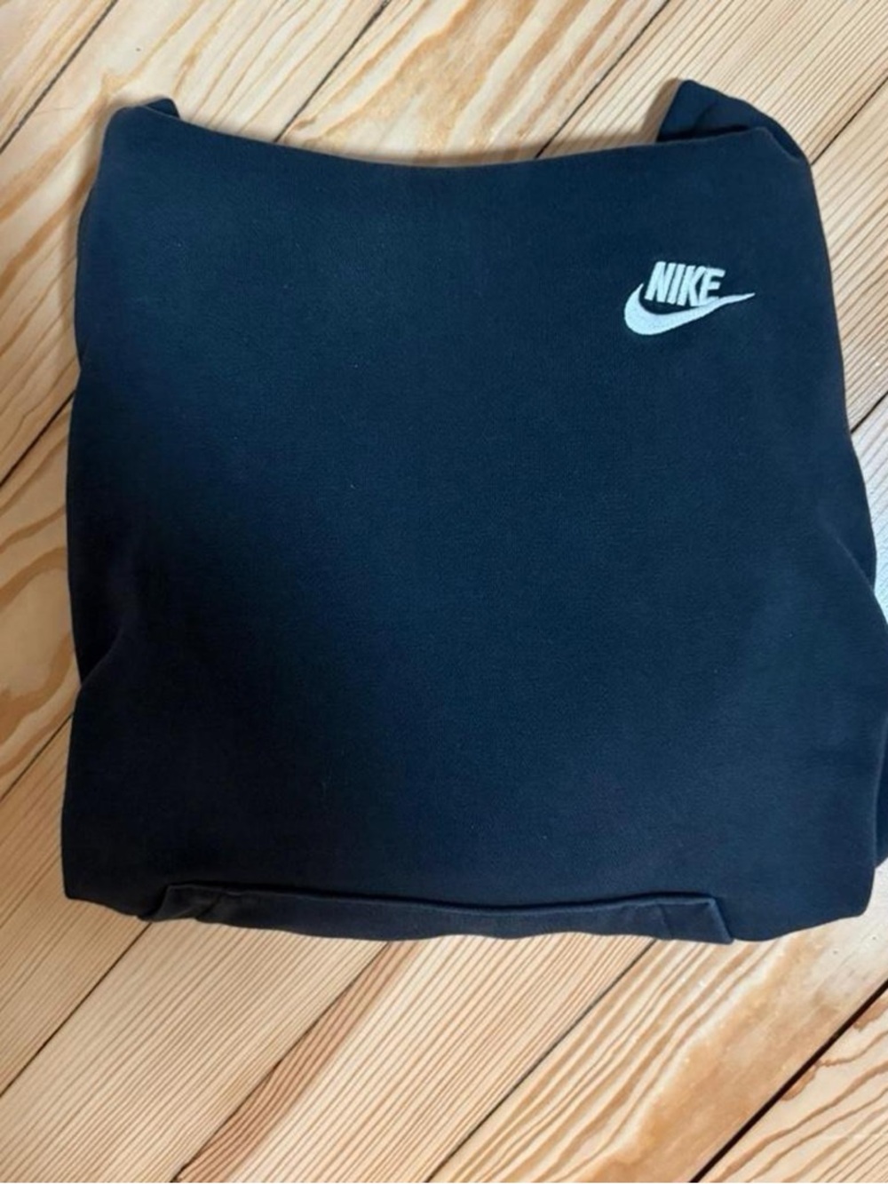 Nike Black Sweatshirt with White Swoosh Logo